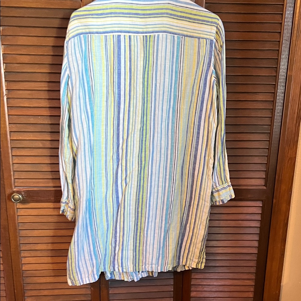 Chico's Multicolor Vertical Stripe Button Tunic - image 5